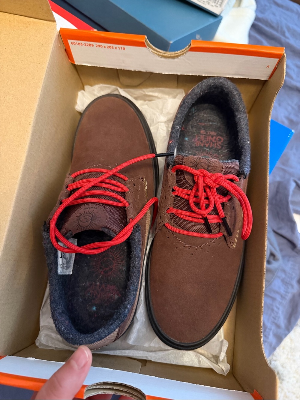 Nike Brown Suede Shoes with Red Laces
